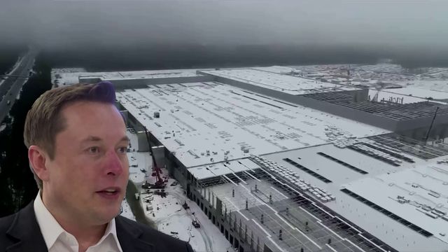 Drohnenvideo zeigt Tesla-Fabrik in Brandenburg