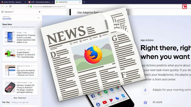 Neue Firefox Test Pilot Erweiterung: Advance schlägt interessante Artikel vor